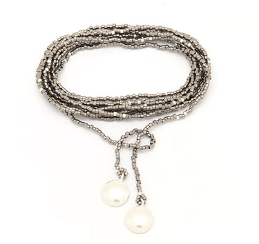 Collar enredable acero detalles plata.